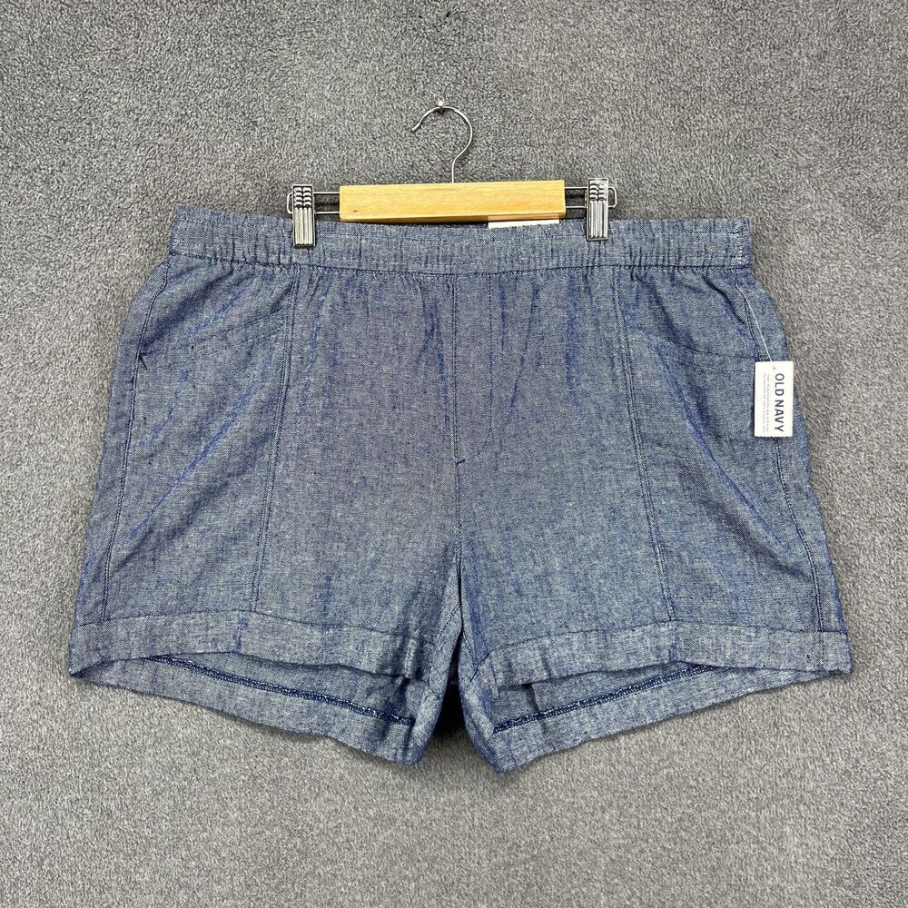Old Navy Shorts Womens Large High Rise Linen Blend Lightweight Summer